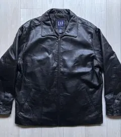【90s】美品 OLD GAP レザージャケット ミニマル 黒 M シンプル 美品】90s OLD GAP レザージャケット ミニマル 黒 S シンプル - メルカリ
