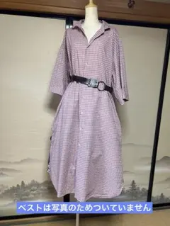 niko and ... 綿100%赤と白のチェック柄 半袖シャツワンピース