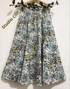 スタジオクリップ 花柄 ボタニカル ロング スカート ポリエステル ナチュラルのサムネイル