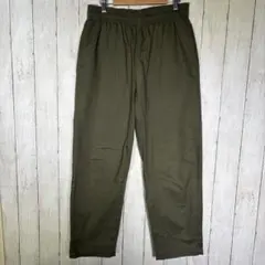 GU イージーパンツ カーキ ウエストゴム 紐付き Lサイズ