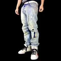 新品 asos ダメージ リペア ビンテージ加工デニム W32 L34