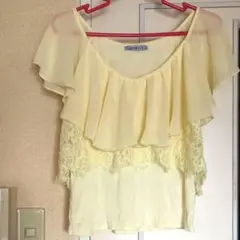 リップサービス　シフォン　タンクトップ　半袖　インナー　ブラウス　イエロー