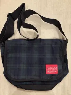 マンハッタンポーテージ メッセンジャーバッグ ネイビー系チェック