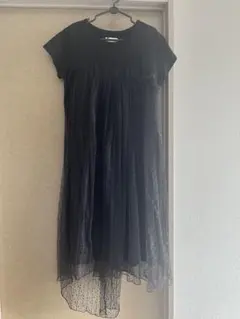 ROSE BUD レースレイヤードカットソーワンピース　ブラック