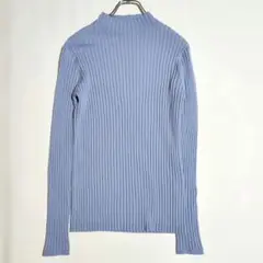 【美品 2023AW】レキップ ウール梳毛リブニット ボトルネック 38 ブルー
