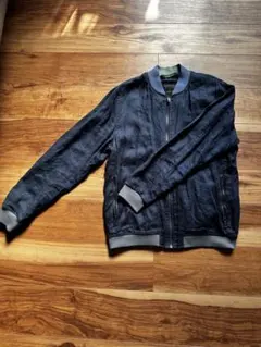 ZARA MAN ボンバージャケット L ダークブルー①②