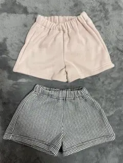 【80センチ】SLAP SLIP　ショートパンツ　チェック　秋　冬　ピンク　黒