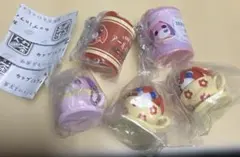 ガチャガチャ お茶犬カップinフィギュアマスコット コインシリンダー　5点