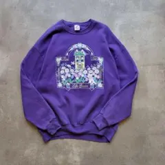 90’s ジャージーズ パープル 花 小鳥 スウェット XLのサムネイル