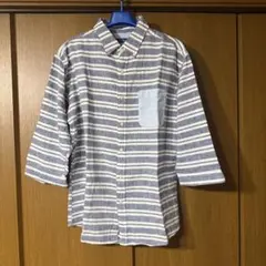 Navy ストライプ 長袖カットソー XLのサムネイル