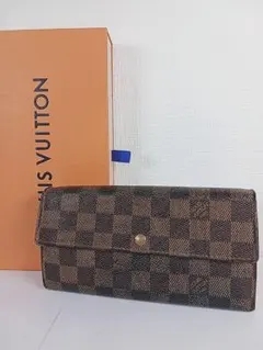 ルイ・ヴィトンLOUIS VUITTONダミエ二つ折り財布ポルトフォイユ