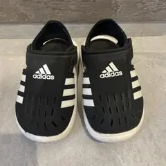 adidas ベビーサンダル ブラック/ホワイト　13.0