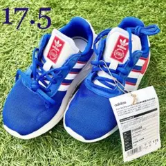 【未使用、タグ付き】adidas スニーカー　青　白　赤　17.5
