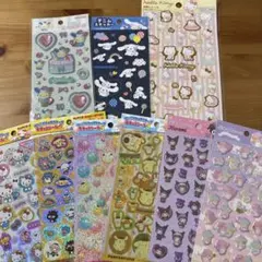 サンリオ　シールセット　デニム　キラキラジュエルシール　ダイソー