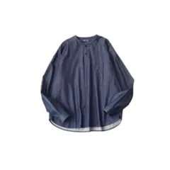 無印良品 デニムシャツスタンドカラー