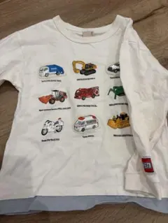 petit main 車イラスト長袖カットソー 110サイズ