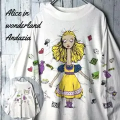 超希少★ ドスぺ 90s USA製 アリス 長袖 ディズニー 不思議の国のアリス