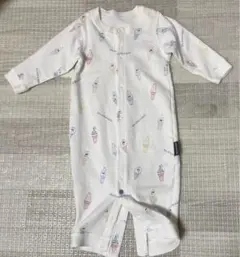 ジェラートピケ｜ロンパース｜アイスクリーム柄｜ホワイト