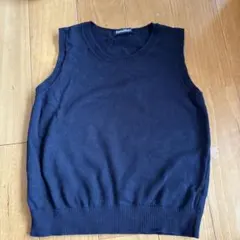 familiar 丸首ベスト 120 ネイビー　女児用　小学校受験