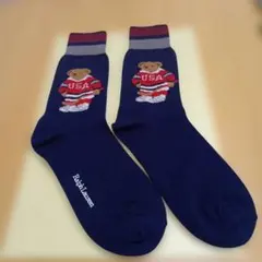 Ralph Lauren USA クマ刺繍ソックス　アイスホッケーのサムネイル
