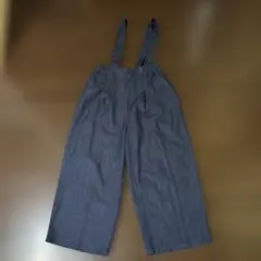 ダークブルー デニムオーバーオール ワイドレッグ