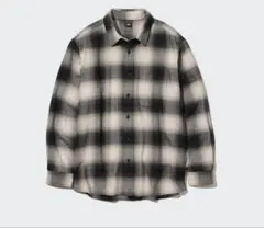 UNIQLO S ブラックホワイト チェックネルシャツ