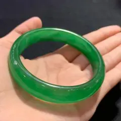 瑪瑙玉髄 翡翠色 バングル ブレスレット 天然石 - メルカリ