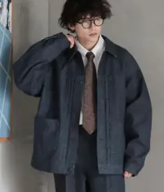 レイジブルー デニムライク トラッカージャケットネイビー Ｌサイズ