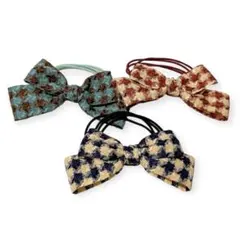 3カラーセット ヘアゴム キッズ 可愛い蝶結 髪飾り girl 女の子ヘアアクセ