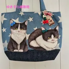 ♥2匹の仲良し猫ちゃんのトートバック&大きな苺バックセット　コヤンイサムチョン
