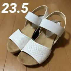 fitfit フィットフィット パンチングウエッジサンダル コルク ウェッジ 白のサムネイル
