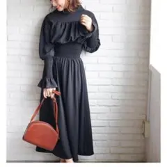 タグ付き未使用　twofaces × misatoy シャーリングワンピース