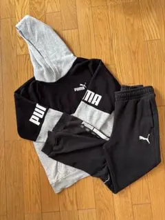 PUMA ジャージセット 黒/グレー　140センチ
