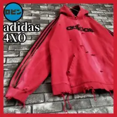 adidas 万国旗 襤褸 三本線 ボロ スウェット フード 極上の退色 4XO