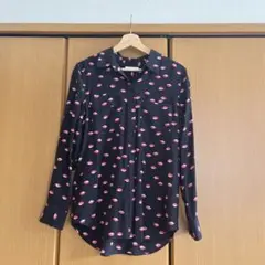 equipment リップ柄シャツ
