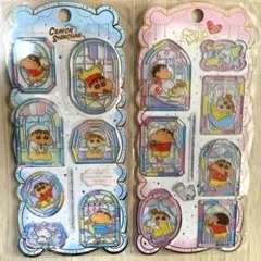 クレヨンしんちゃん　ステンドグラスシール　2枚セット