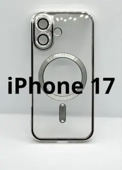 iPhone17 ケース シルバー クリア レンズ保護 マグセーフ 新品1138
