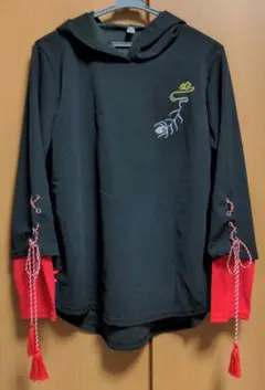 アジアンテイストパーカー　ブラック