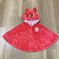 ミキハウス　ポンチョ マント フードつき　アウター　女の子　うさこ フリース