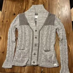 INHERIT ケーブルニット カーディガン グレー