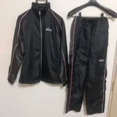 ASICS ウインドブレーカー トレーニングウェア フード付き 上下セット M