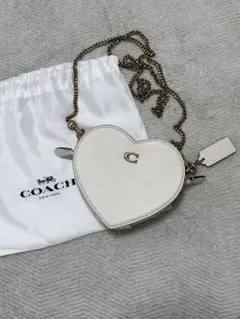 COACH ハート型ショルダーバッグ ホワイト