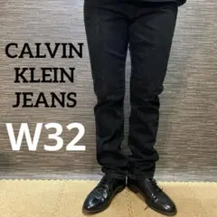 CALVIN KLEIN JEANS ブラック　ストレートデニム　W32 古着
