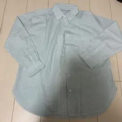 ストライプ 長袖シャツ 緑と白　GU