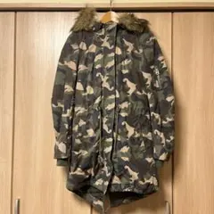 H&M DIVIDED迷彩柄 ファー付き ミリタリー　モッズコート