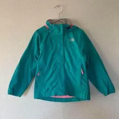 110ノースフェイス子供ハイベントエメラルドグリーンナイロンジャケットパーカー