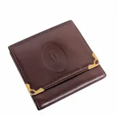 Cartier カルティエ マストライン 2つ折り ハンドミラー レザー 茶色系