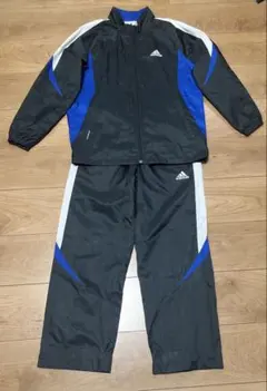 adidas ジャージ上下セット 黒/青/白