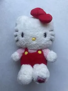 ハローキティ ぬいぐるみ 赤いオーバーオール