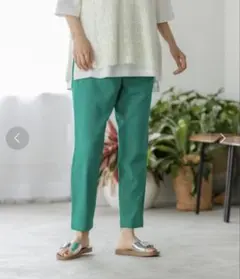 LEPSIM グリーン ハタラク7DAYSテーパードパンツ